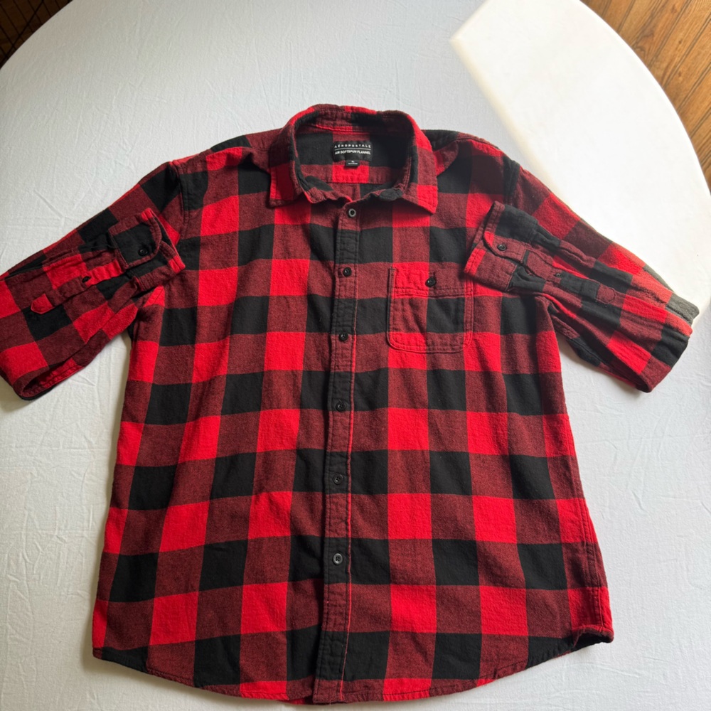 Aeropostale Red and Black Checkered Shirt